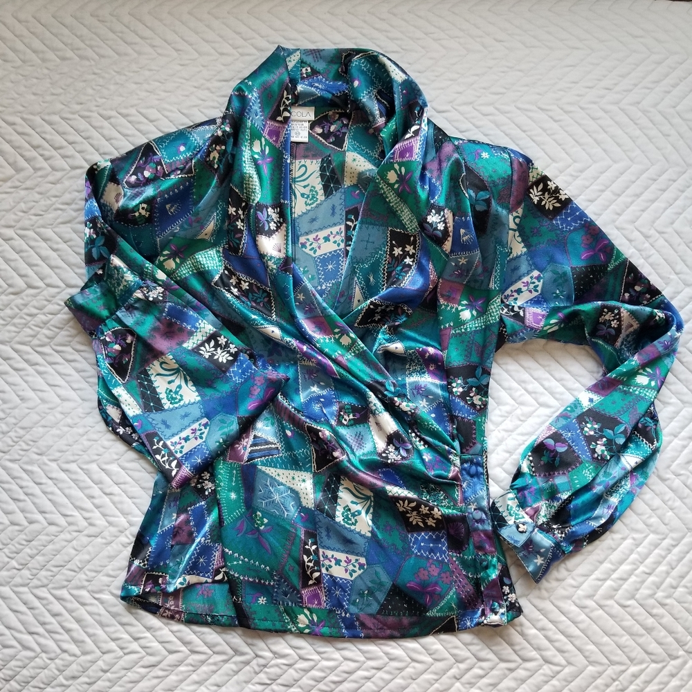 SILKY BLOUSE FUN PATCHWORK 12 VINTAGE